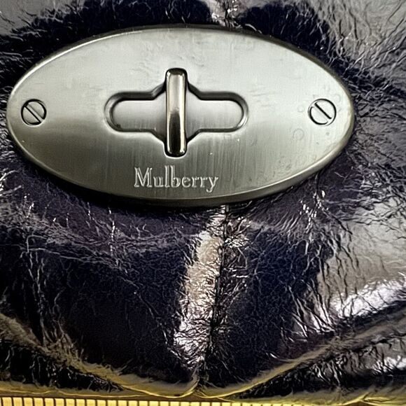 Mulberry Softie Phone Pouch Glossy Smooth Sapphire NWT - Picture 8 of 14